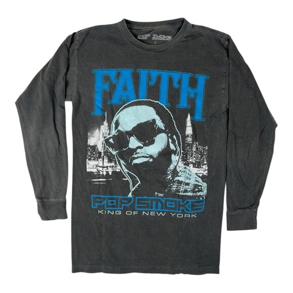 Pop Smoke Long Sleeve Rap Tee Shirt Faith “King Of New York” Concert Size Small - Picture 1 of 6